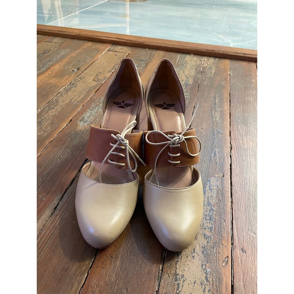 Fortress of Inca Ellie Leather Block Heel Lace Up Shoes Women 39 US 8.5 9 - Picture 4 of 13